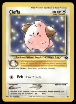 Pokemon Cards Cleffa 31 Wizards Black Star Promos WOTC Promo NM *5 - Image 1