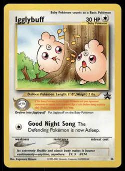 Pokemon Cards Igglybuff 36 Wizards Black Star Promos WOTC Promo NM *4 - Image 1