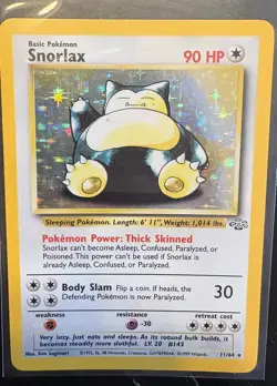 Pokemon TCG Snorlax Jungle Holo Unlimited Rare Card 11/64 - Image 1