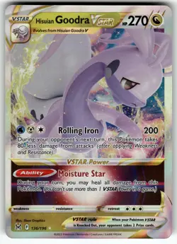 Hisuian Goodra VSTAR 136/196 SWSH11: Lost Origin NM Pokemon Card TCG - Image 1