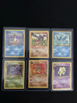 Pokemon TCG Fossil Set Non-Holo Rare 6 Card Bundle: Aerodactyl Lapras Articuno - Image 1