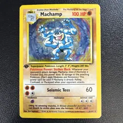1999 Pokemon MACHAMP Base Set 1ST EDITION HOLO Foil Rare Card 8/102 - MP - Image 1