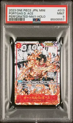 PSA 9 GEM Mint Ace OP02-013 MINI Manga Alt Art Japanese One Piece Card HOLO - Image 1