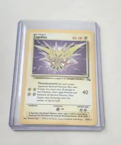 Pokemon TCG Zapdos Holo Rare Card 15/62 Fossil Base Set, Vintage 1999 LP WOTC - Image 1