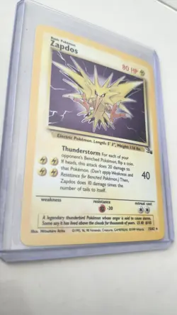 Pokemon TCG Zapdos Holo Rare Card 15/62 Fossil Base Set, Vintage 1999 LP WOTC - Image 2