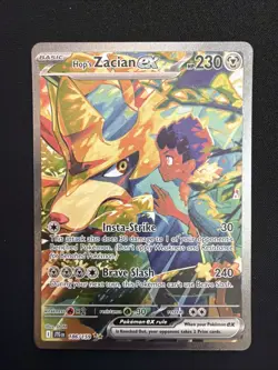 Pokemon TCG Hop's Zacian EX Card 186/159 Journey Together Sir English Edition - Image 1