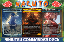 Naruto Ninja Ninjutsu Commander MTG Alt-Art Deck. Ready to Play! - Image 1