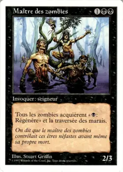 1997 Magic The Gathering Fifth Edition Zombie Master French Light Play - Image 1