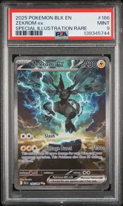 2025 POKEMON BLK EN-BLACK BOLT SPECIAL ILLUSTRATION RARE #166 ZEKROM EX PSA 9 - Image 1