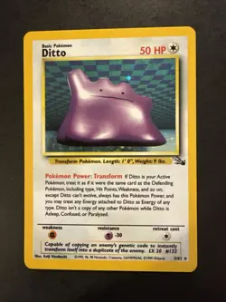 Ditto 3/62 Fossil Set Holo Rare Pokemon - Image 1