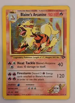 Pokemon TCG Blaine's Arcanine - 1/132 Gym Challenge Unlimited Holo Rare -MP - Image 1
