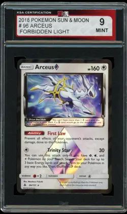 2018 Pokemon Forbidden Light #96 Arceus Prism Star Holo KSA 9 Mint - Image 1