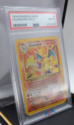 1999 Pokemon Game Base Set Charizard Holo 4/102 PSA 8 Near Mint - Image 3