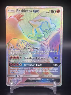 Reshiram GX 71/70 Rainbow Secret Rare Pokemon Dragon Majesty English NM - Image 1