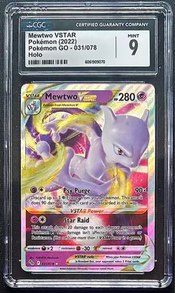 Mewtwo VSTAR 031/078 Pokemon GO Holo CGC 9 - Image 1