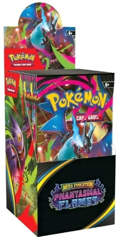 Pokemon TCG: Mega Evolution-Phantasmal Flames Booster Display (18 Packs) SEALED - Image 1