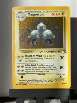 Pokemon TCG Magneton 9/130 Base Set 2 Unlimited Holo Rare - Image 2