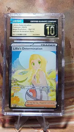 2025 POKEMON LILLIE'S DETERMINATION 184/132 SIR SPECIAL RARE CGC PRISTINE 10 - Image 1