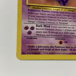 Gengar 20/62 - Pokemon Fossil Unlimited Rare Non Holo Vintage Wotc - Image 3
