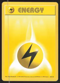 Pokemon TCG Base Set (Shadowless) #100/102 Lightning Energy MP - Image 1