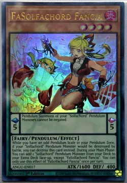 FaSolfachord Fancia (Ultra Rare) ANGU-EN017 Yugioh TCG Ancient Guardians NEW - Image 2