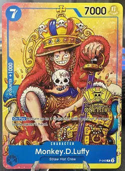 One Piece TCG - Monkey.D.Luffy P-043 (2nd Anniversary Stamped Promo) King Luffy - Image 1