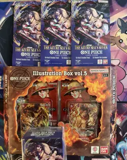 One Piece TCG Lot Illustration Box 5 & 6 Plus OP-14 Double Pack And 3 Sleeves - Image 3