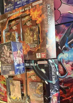 One Piece TCG Lot Illustration Box 5 & 6 Plus OP-14 Double Pack And 3 Sleeves - Image 4