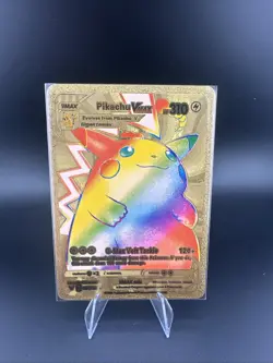 ⚡ Gold Foil Pikachu VMAX Rainbow Pokemon Card Collectible/Gift/Display⚡ - Image 1
