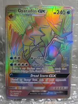 Pokemon Gyarados GX Full Art Rainbow Secret Rare Card 112/111 Crimson Invasion - Image 1