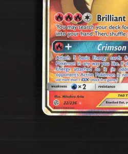 Charizard & Braixen GX 22/236 Cosmic Eclipse Ultra Rare Holo Pokemon Card NM - Image 5