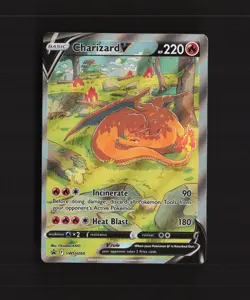 Charizard V SWSH260 OFFCENTER Full Art Black Star Promo Holo Pokemon Card NM - Image 1