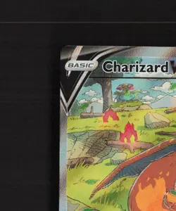 Charizard V SWSH260 OFFCENTER Full Art Black Star Promo Holo Pokemon Card NM - Image 3