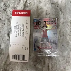 One Piece Monkey D. Luffy US Voyage College Basketball Card SEALED - New Rutgers - Image 2