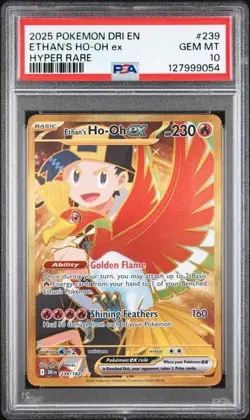 PSA 10 Pokemon 2025 SV Destined Rivals Ethan's Ho-Oh EX Hyper Rare Card #239/182 - Image 1