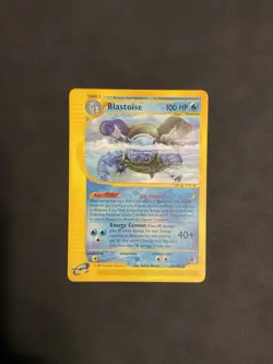 Pokemon Expedition Blastoise 37/165 Non-Holo Rare E-Reader Card - Image 1