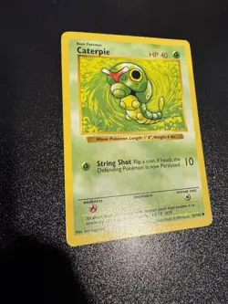 Caterpie 45/102 Shadowless Base Set Pokemon Card MP - Image 2