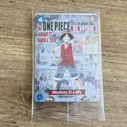 Rutgers College One Piece Bandai Namco Monkey D. Luffy US Voyage Promo Card 0056 - Image 1