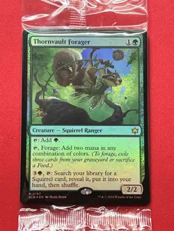 MTG BLB Thornvault Forager Prerelease Cards Foil Still Sealed - Image 1