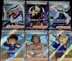 Full Art Trainer Supporter 6 Pokemon TCG Cards Fusion Strike + Surging Sparks NM - Image 1