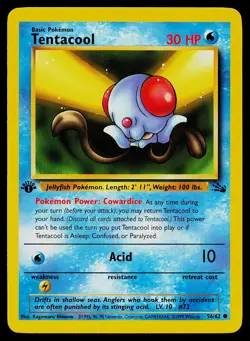 Pokemon Card Tentacool 1st Edition 56/62 Fossil - Image 1