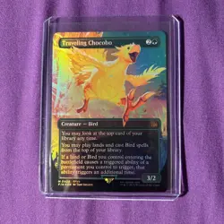 Traveling Chocobo Borderless FOIL MTG Rare Magic: The Gathering Final Fantasy - Image 1