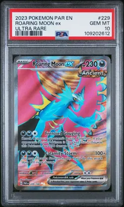PSA 10 Roaring Moon ex 229/182 PAR EN Paradox Rift Pokemon - Image 1
