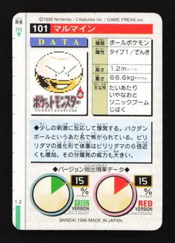 Electrode No. 101 Carddass Red Monsters Collection 1996 Pokemon Japanese - Image 2