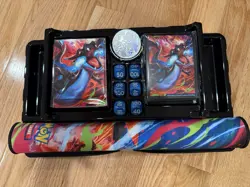 Mega Charizard UPC Play Mat, Dice, Deck Box & Coin Pokemon TCG Accessories - Image 1