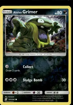 Pokemon Alolan Grimer 127/236 Unified Minds Reverse Holo Common - Image 1