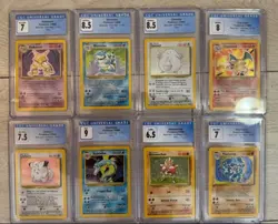 Pokemon Full Set of Base Unlimited Holos classic CGC Blues w/CHARIZARD 8 not PSA - Image 3