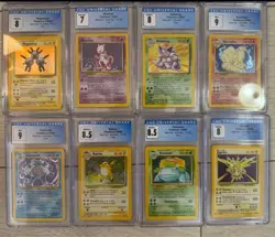 Pokemon Full Set of Base Unlimited Holos classic CGC Blues w/CHARIZARD 8 not PSA - Image 5