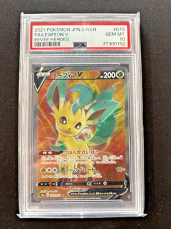 2021 Pokemon SWSH Eevee Heroes Leafeon V Full Art JPN #070 PSA 10 - Image 1
