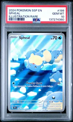 2024 POKEMON SSP EN-SURGING SPARKS ILLUSTRATION RARE #199 SPHEAL PSA 10 - Image 1